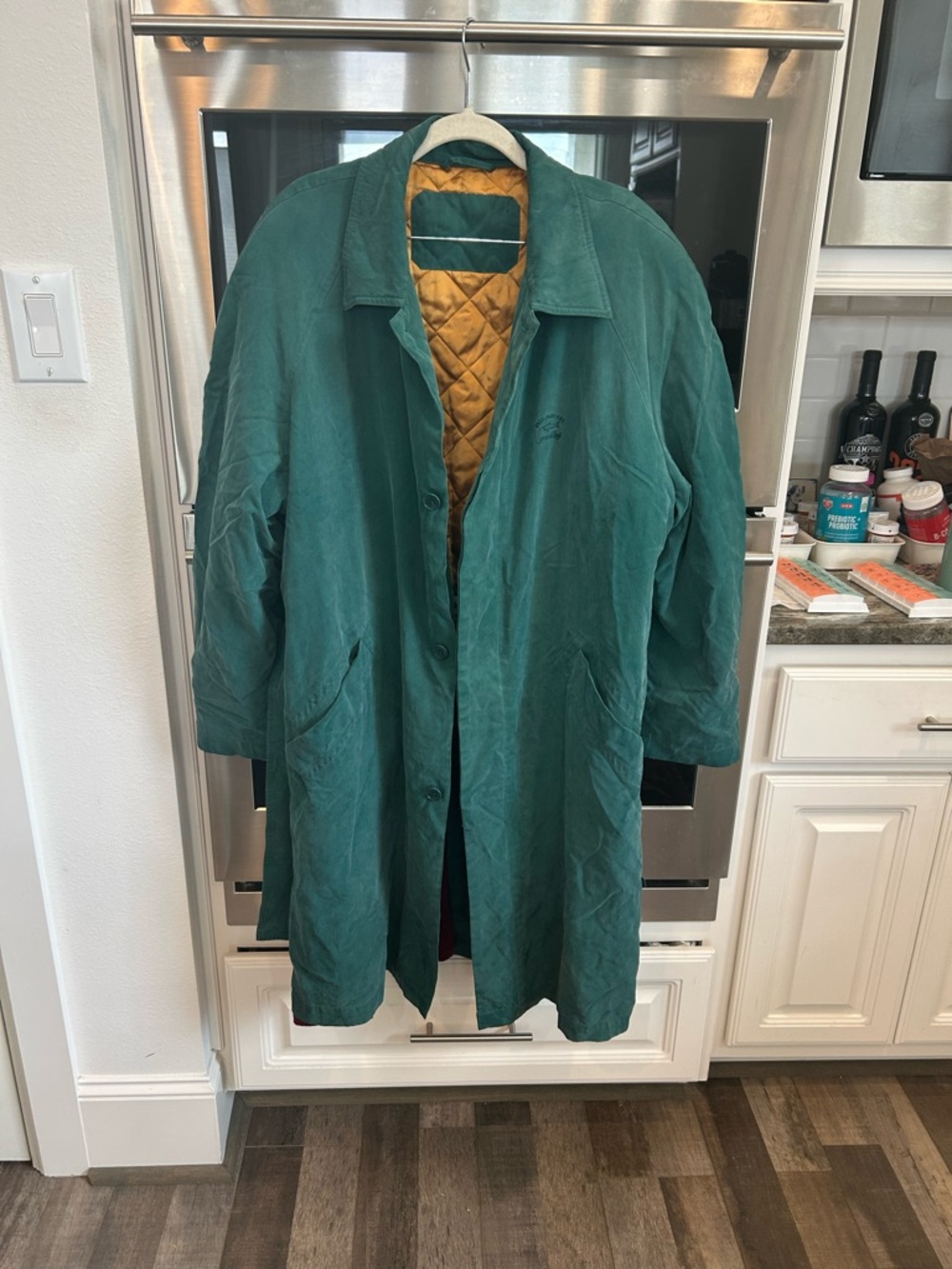 Paul & shark Yachting polartec Teal long silk Coat no size tag xl? GUC